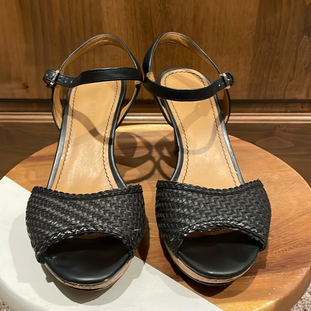 Nine West cork heel- black
